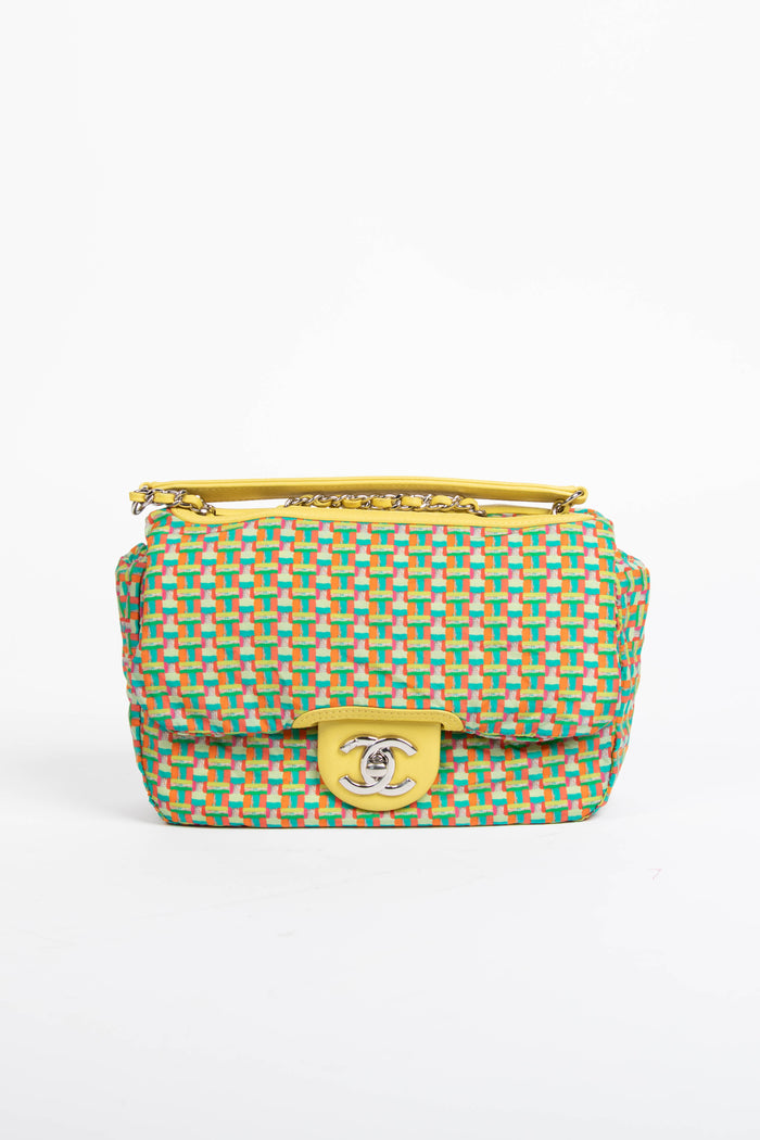 2010s Chanel Yellow Rubber Single Flap Shoulder Bag