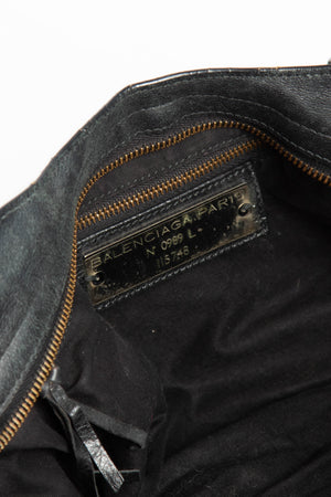 Y2K Balenciaga Black Leather City Bag