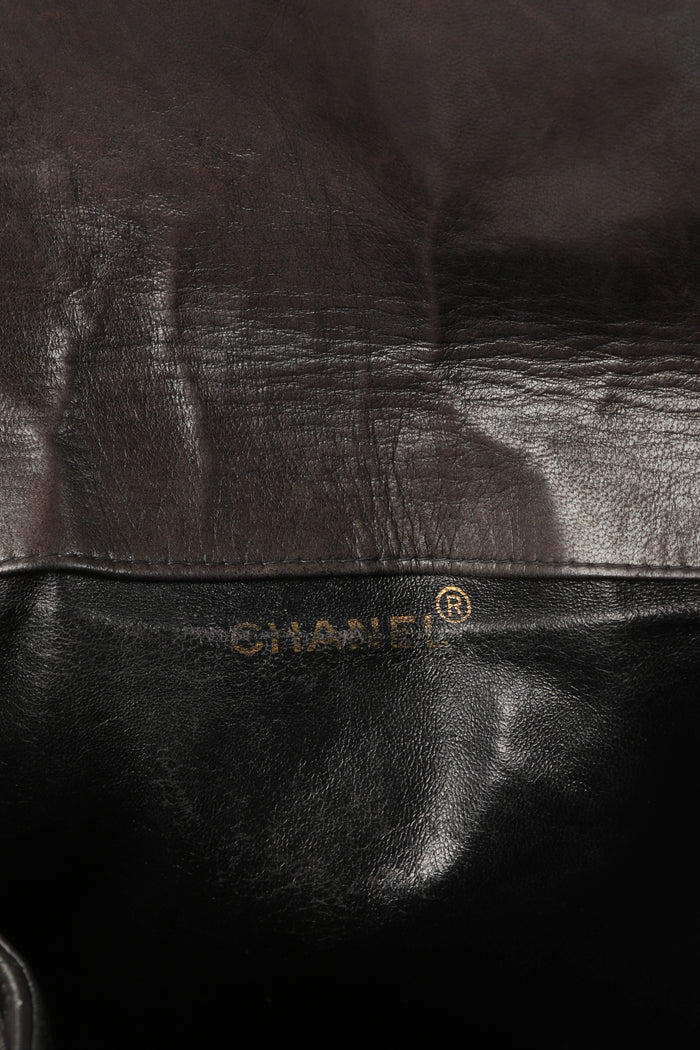 90s Chanel Espresso Black Lambskin Leather Duma Backpack
