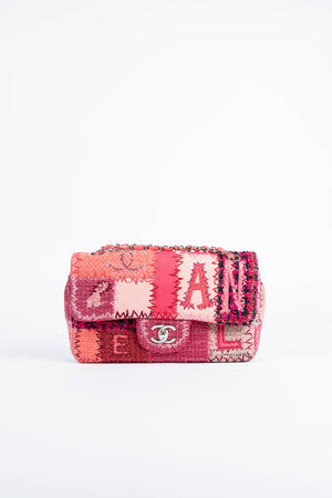 RARE 2010s Chanel Pink Patchwork Single Flap Shoulder Bag