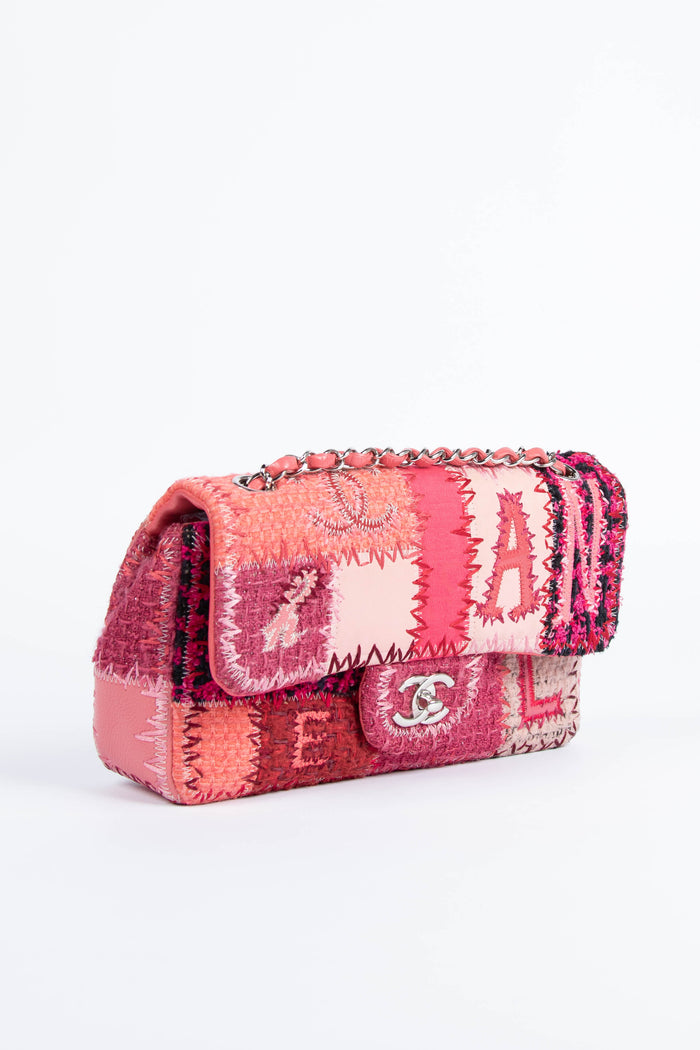 RARE 2010s Chanel Pink Patchwork Single Flap Shoulder Bag