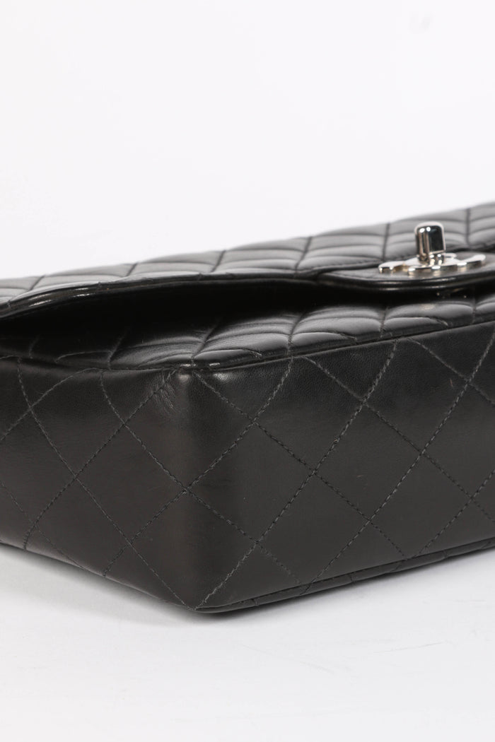 90s Chanel Black Lambskin Top Handle Bag
