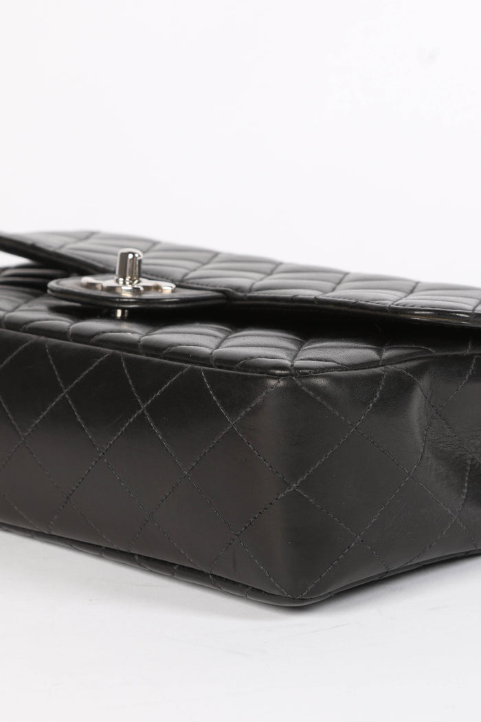 90s Chanel Black Lambskin Top Handle Bag