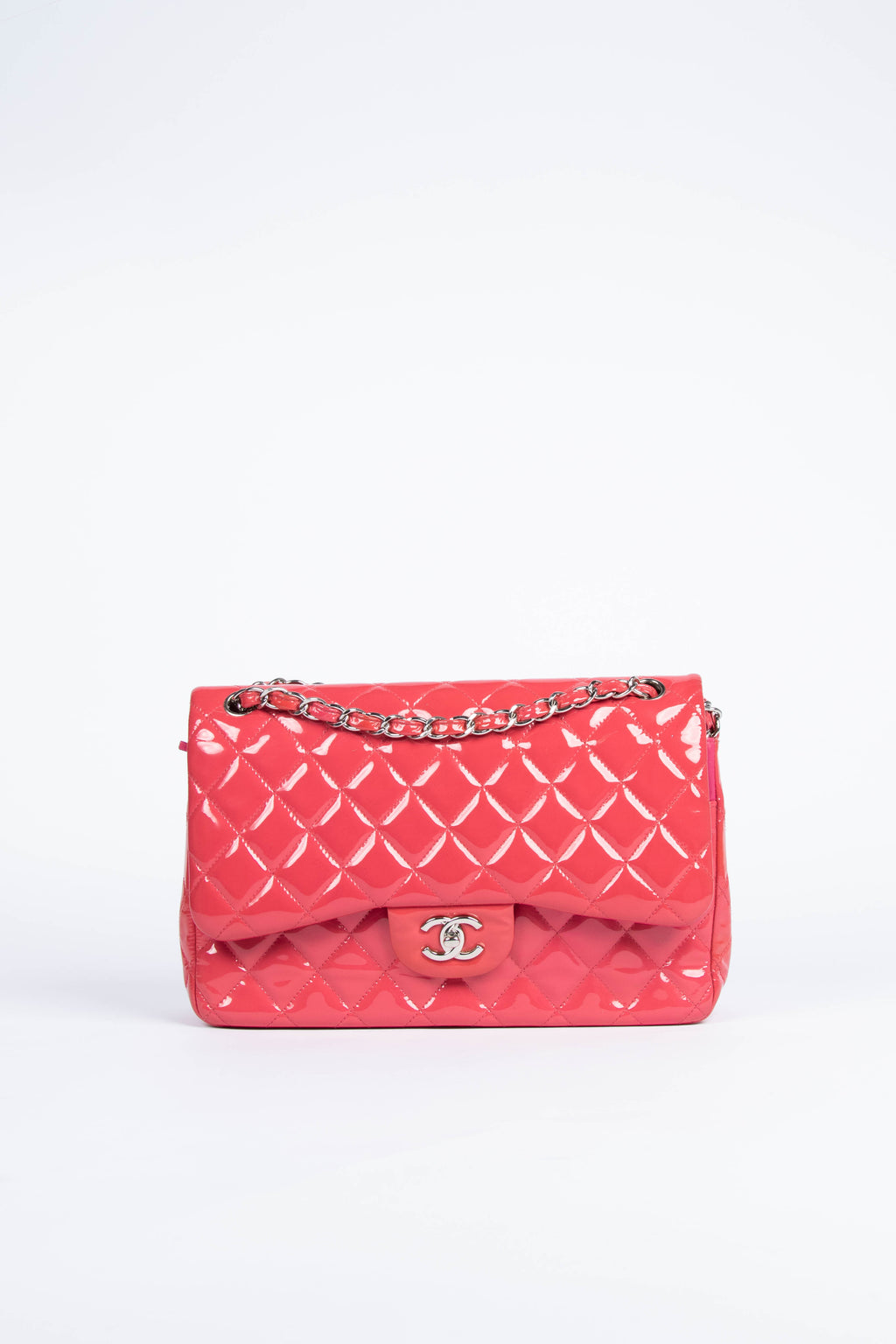 Chanel Red Patent Jumbo Double Flap Bag