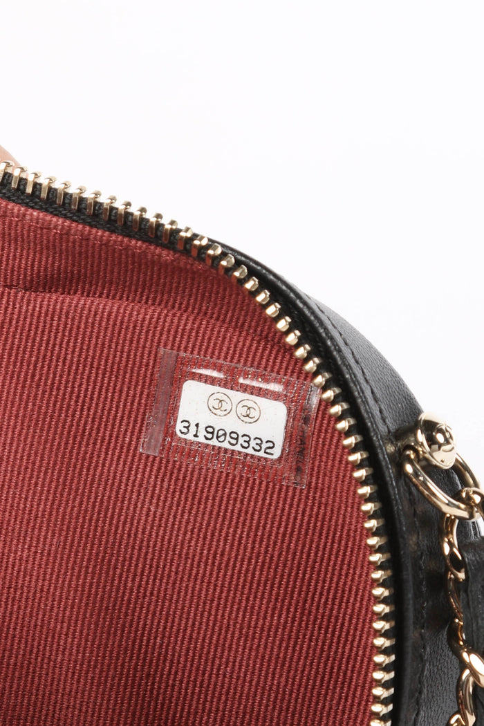 RARE Chanel Black Lambskin Leather Heart Small Cross Body Bag