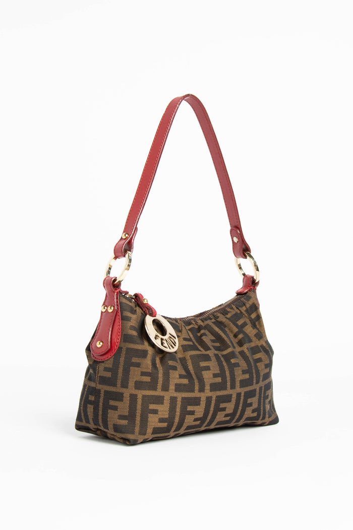 FENDI Zucca Chef Shoulder Bag Brown