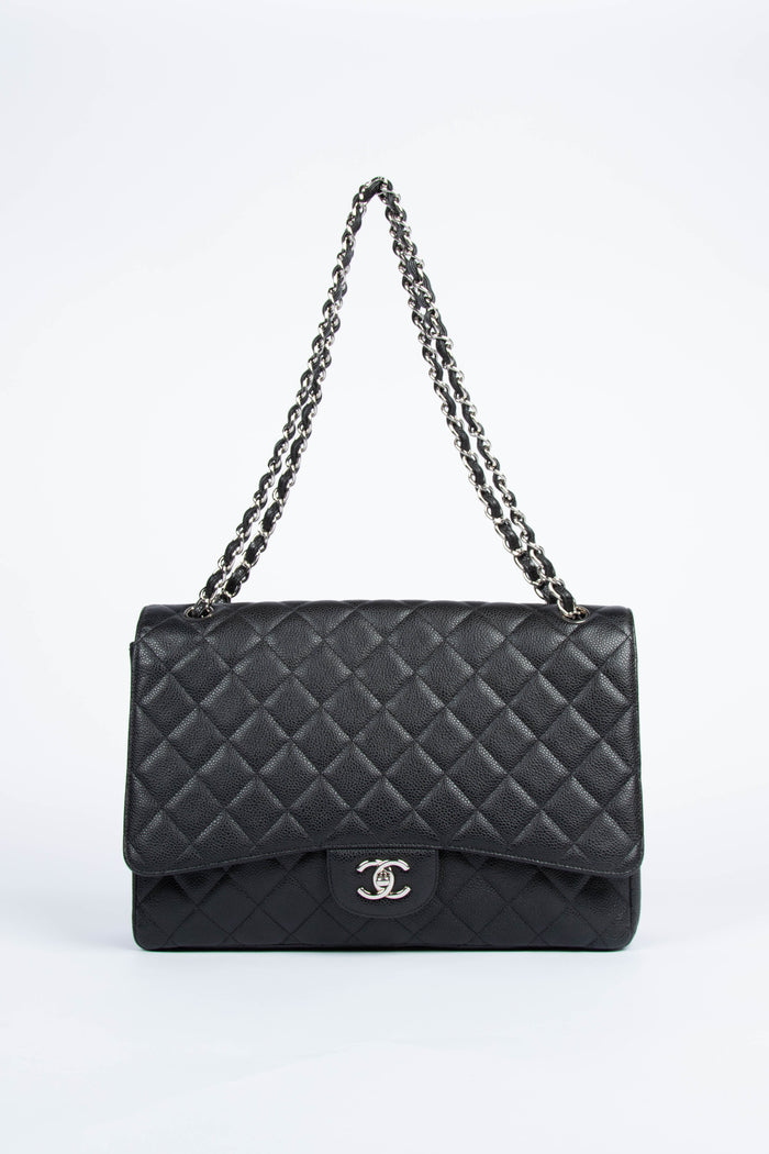 Chanel Caviar Maxi Single Flap Bag SHW