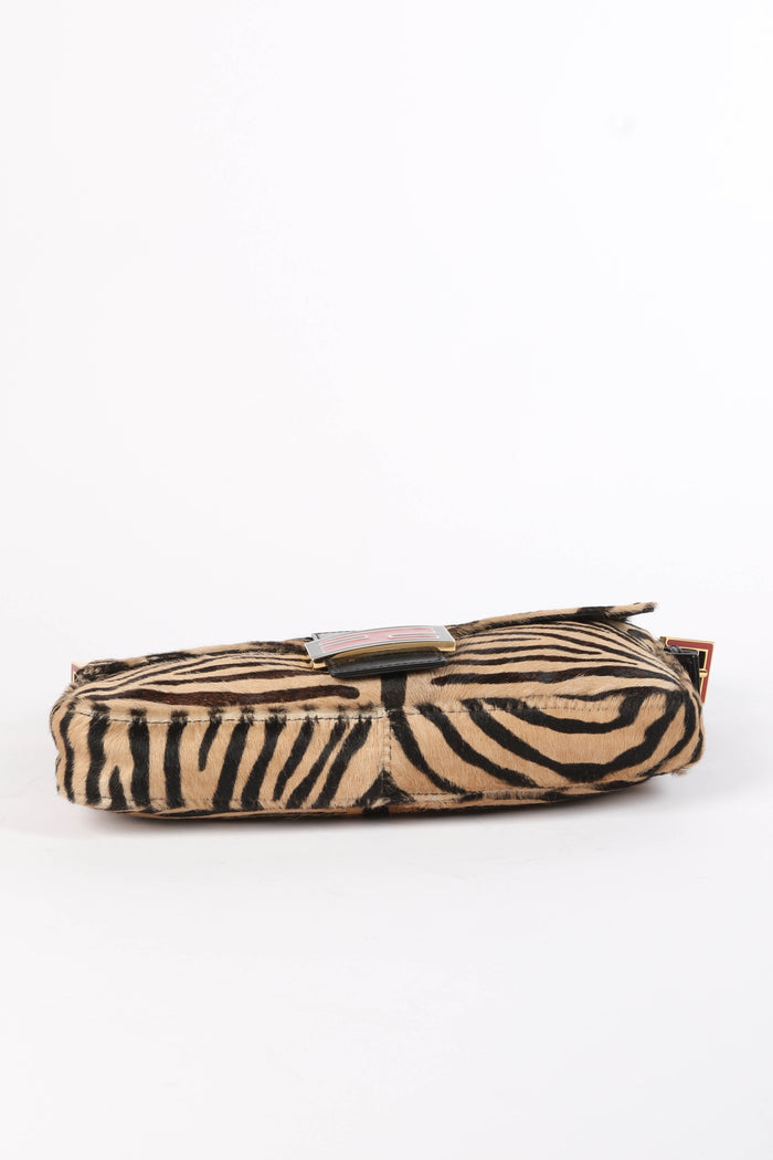 RARE Fendi Tiger Print Pony Hair Baguette Bag