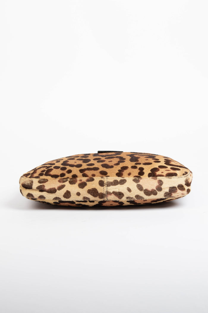 Vintage Fendi Leopard Print Pony Hair Shoulder Bag