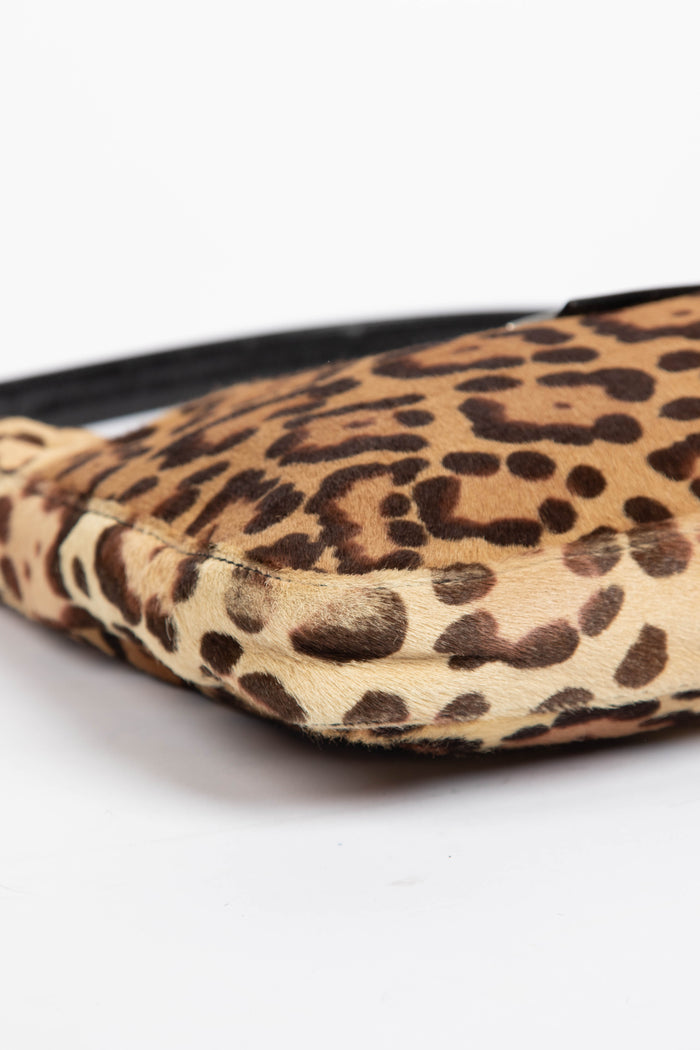 Vintage Fendi Leopard Print Pony Hair Shoulder Bag