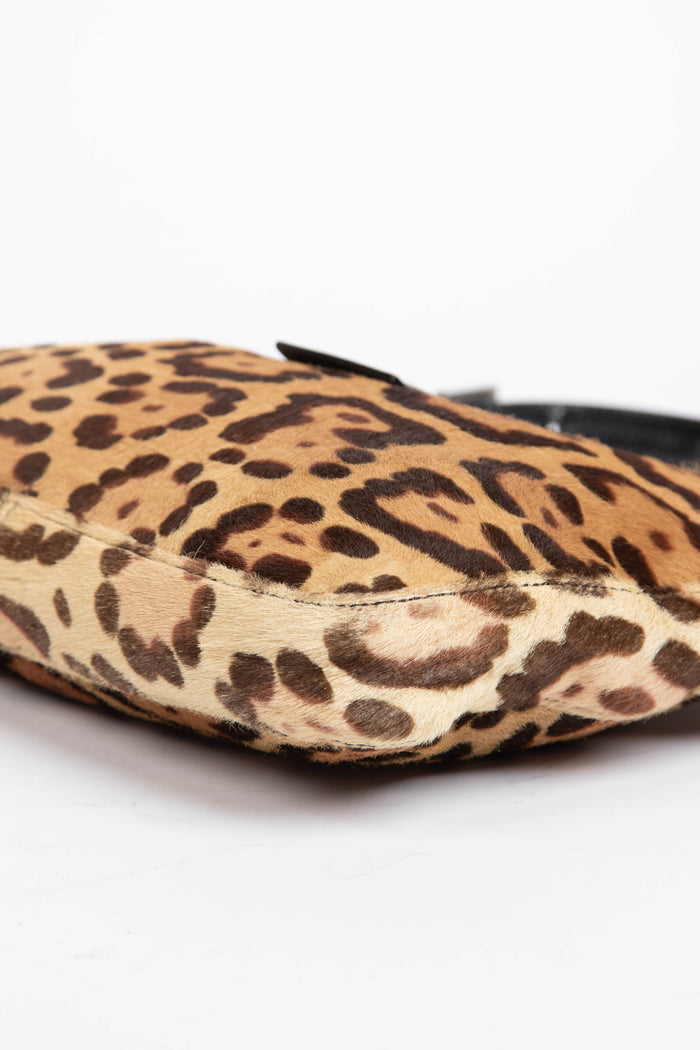Vintage Fendi Leopard Print Pony Hair Shoulder Bag