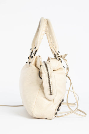 Y2K Balenciaga Cream Leather City Bag