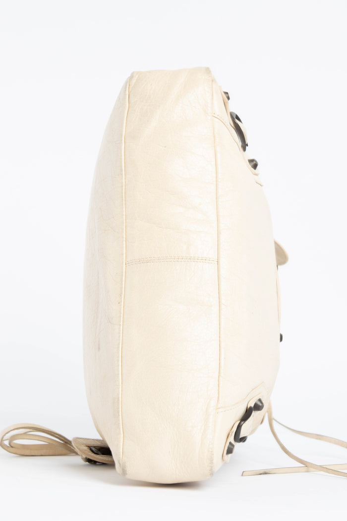 Y2K Balenciaga Cream Leather City Bag