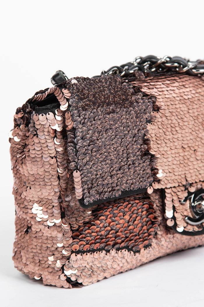 RARE 2010s Chanel Sequin Mini Rectangular Single Flap Bag