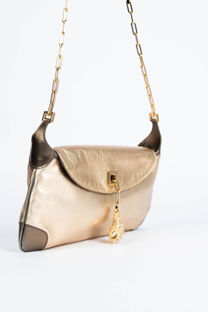 Vintage Gucci Gold Leather Shoulder Bag