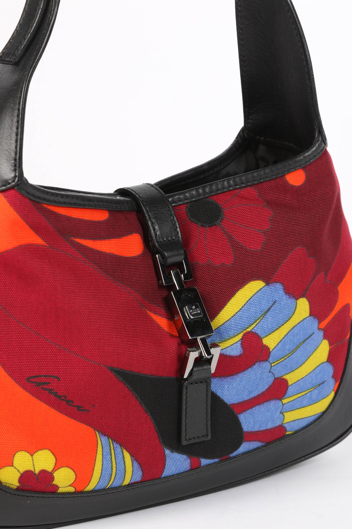 Vintage Gucci Red Floral Jackie Shoulder Bag