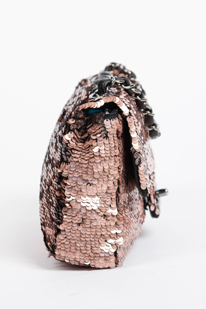 RARE 2010s Chanel Sequin Mini Rectangular Single Flap Bag