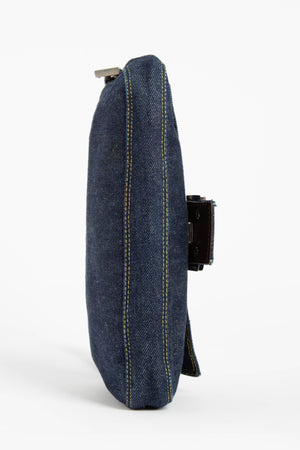 Vintage Fendi Denim Baguette Shoulder Bag