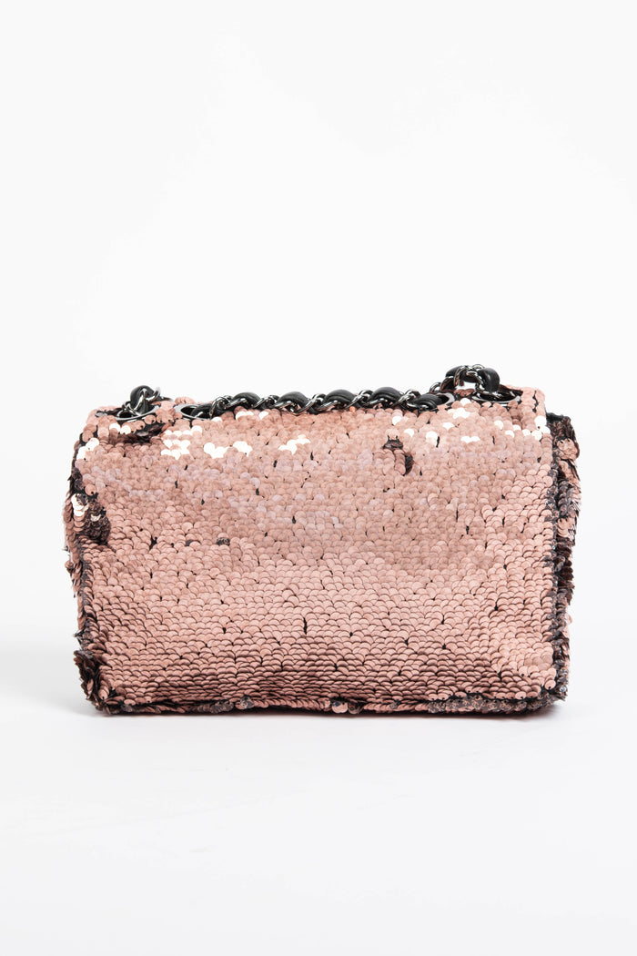 RARE 2010s Chanel Sequin Mini Rectangular Single Flap Bag