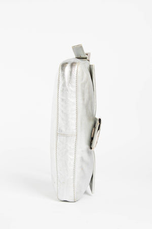 RARE Fendi Silver Crystal Baguette Shoulder Bag