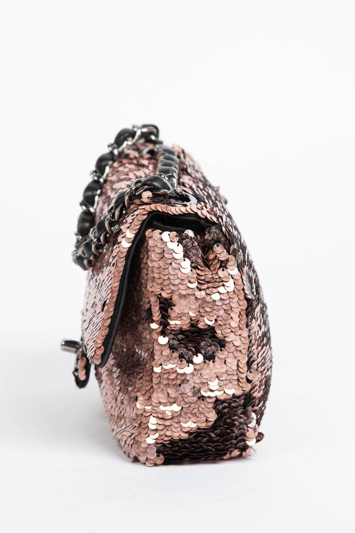 RARE 2010s Chanel Sequin Mini Rectangular Single Flap Bag