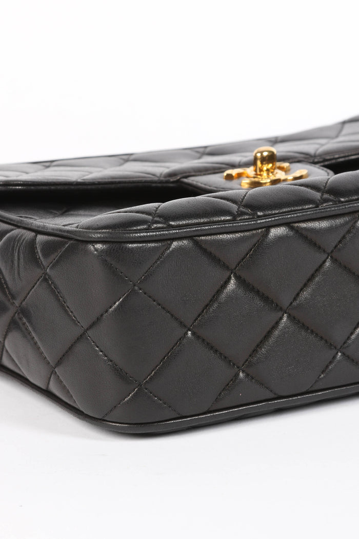 90s Chanel Black Lambskin Leather Camera Bag