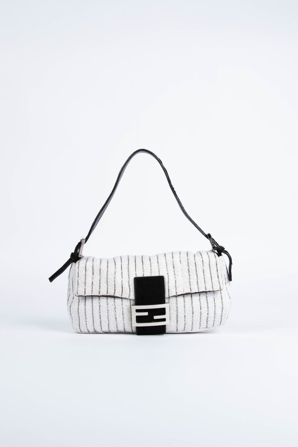 Vintage Fendi Beaded Ponyhair Baguette Shoulder Bag