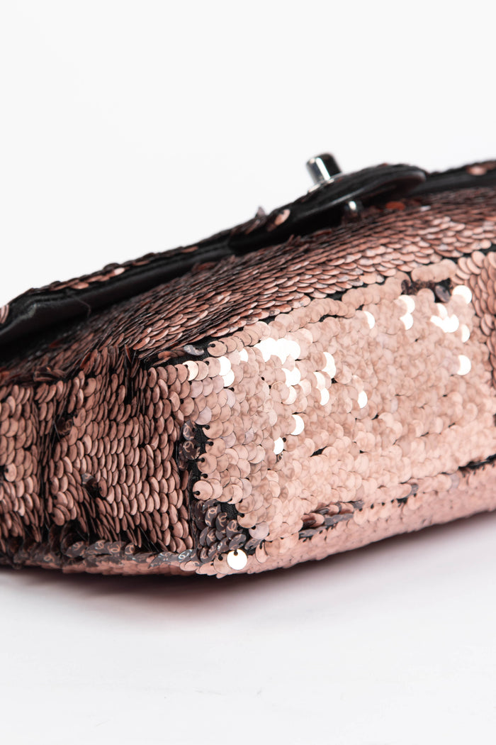 RARE 2010s Chanel Sequin Mini Rectangular Single Flap Bag
