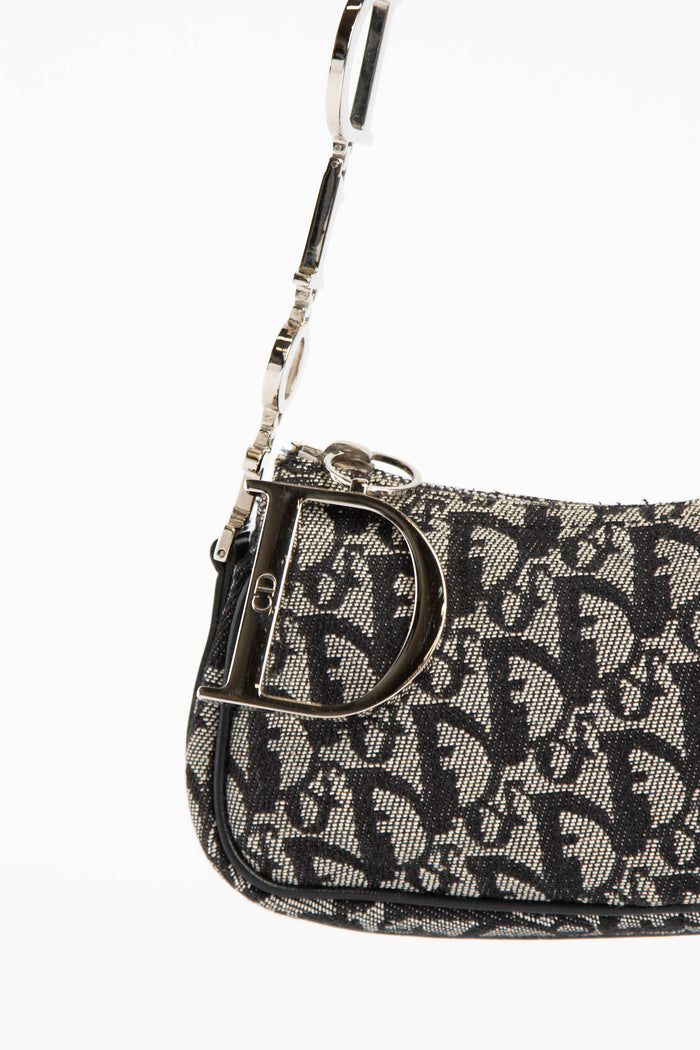 Vintage Navy Monogram Spell Out Mini Shoulder Bag