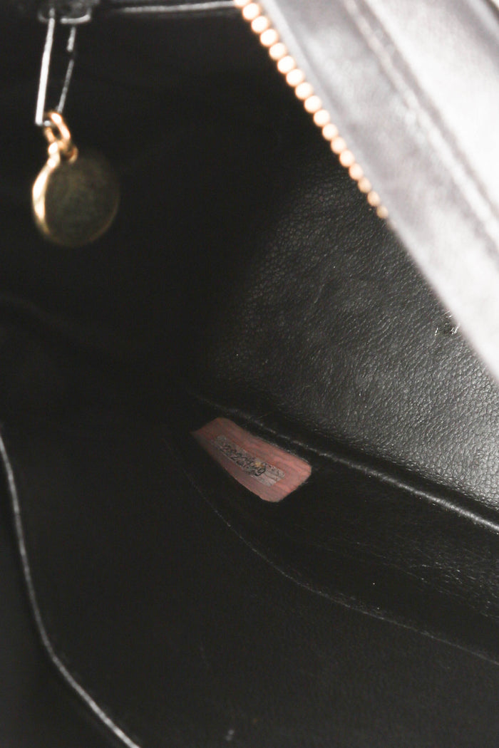 90s Chanel Black Lambskin Leather Camera Bag
