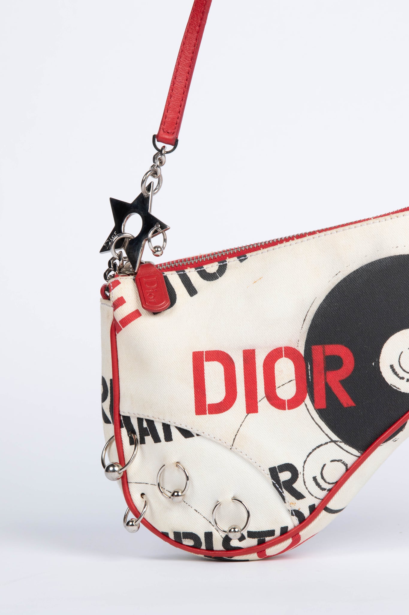 RARE 2000s Christian Dior Hardcore Piercing Saddle Bag