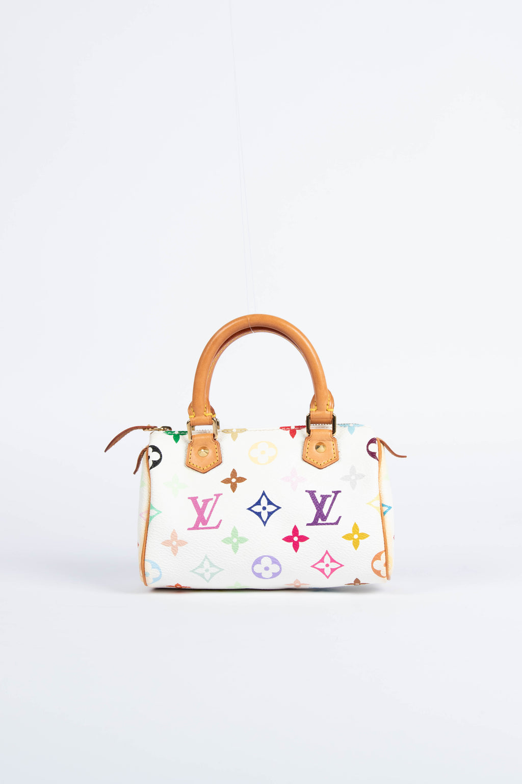 2000s Louis Vuitton x Takashi Murakami White Multicolour Nano Speedy