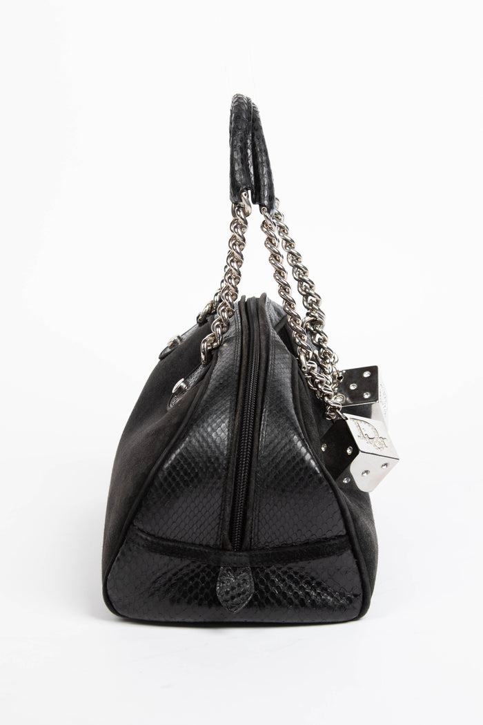 RARE 2000s Christian Dior Black Gambler Dice Shoulder Bag
