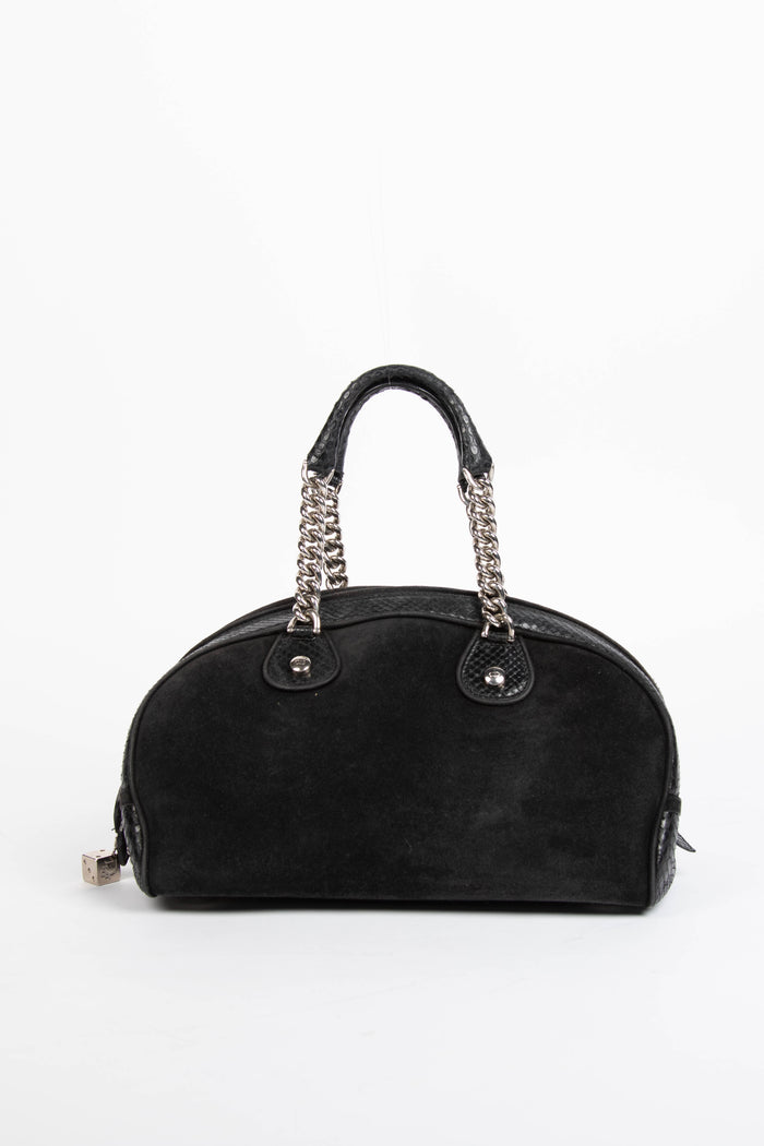 RARE 2000s Christian Dior Black Gambler Dice Shoulder Bag