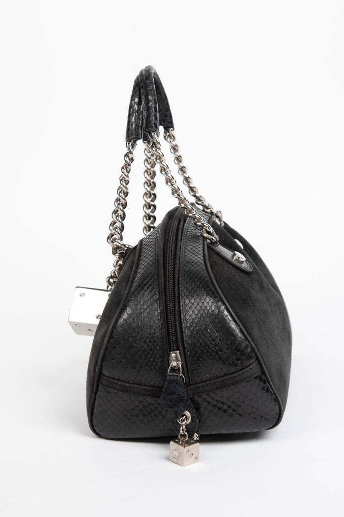 RARE 2000s Christian Dior Black Gambler Dice Shoulder Bag