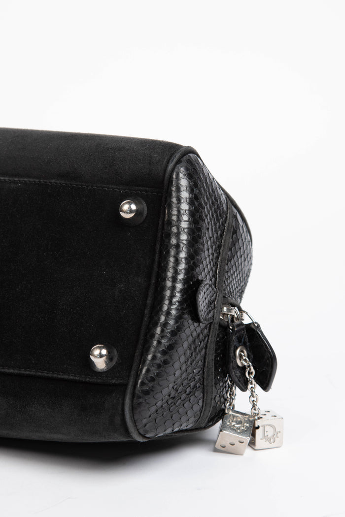 RARE 2000s Christian Dior Black Gambler Dice Shoulder Bag