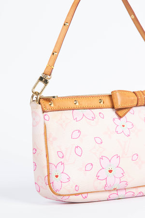 RARE Louis Vuitton x Takashi Murakami Pink Cherry Blossom Pochette Accessoires