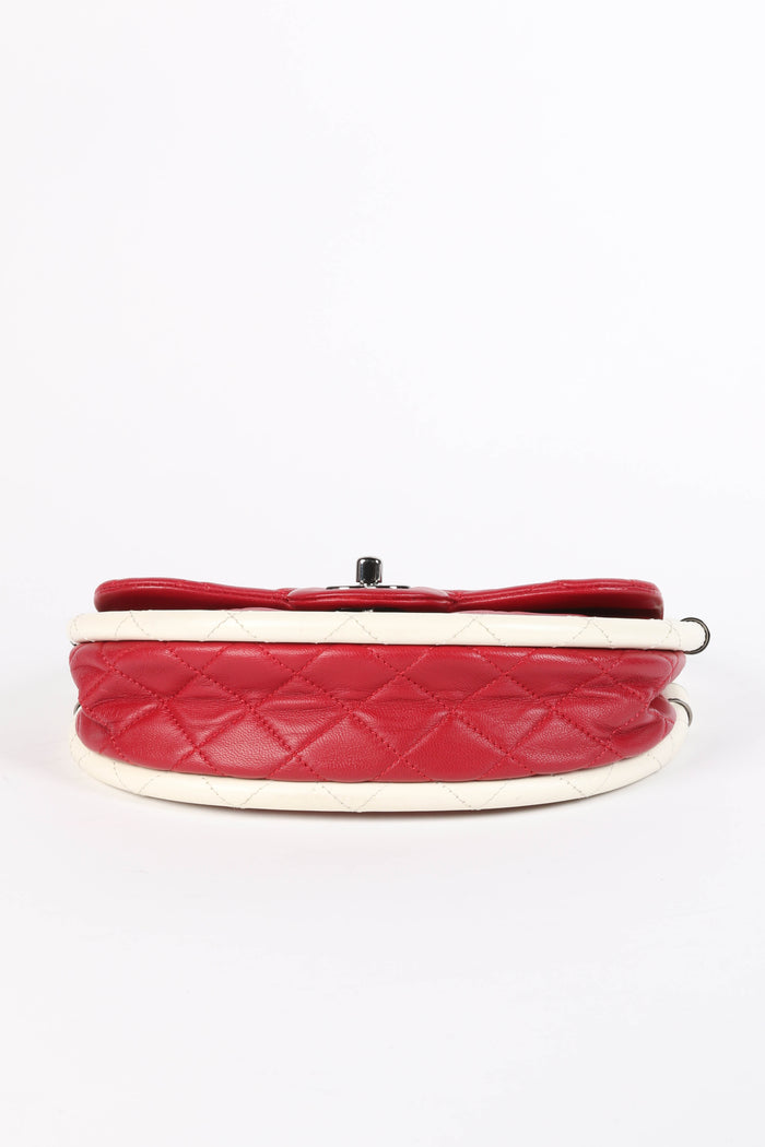 RARE 2010s Chanel Red Lambskin Leather Hula Hoop Bag