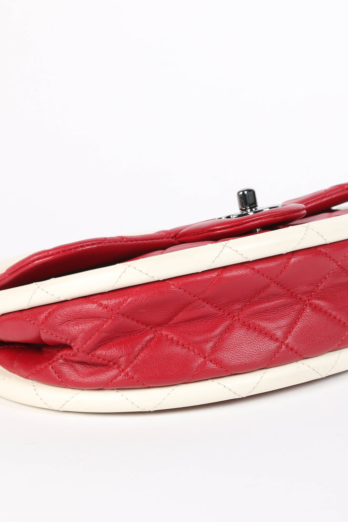 RARE 2010s Chanel Red Lambskin Leather Hula Hoop Bag