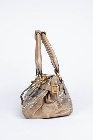 2000s Chloe Grey Python Leather Paddington Shoulder Bag