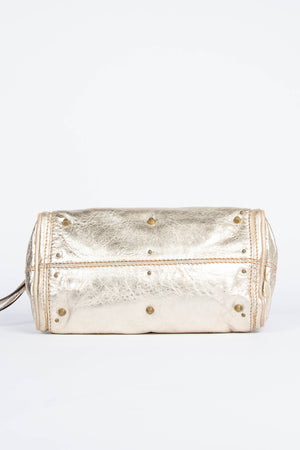 RARE 2000s Chloe Gold Metallic Leather Small Paddington Shoulder Bag