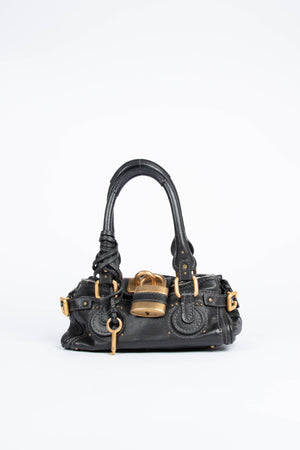 2000s Chloe Black Leather Small Paddington Shoulder Bag