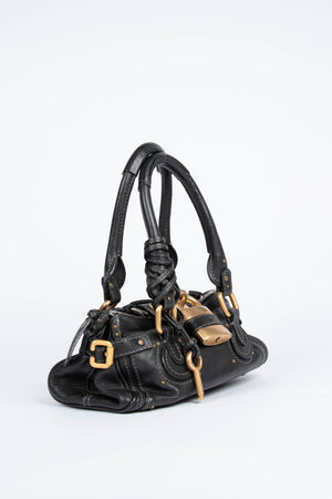 2000s Chloe Black Leather Small Paddington Shoulder Bag