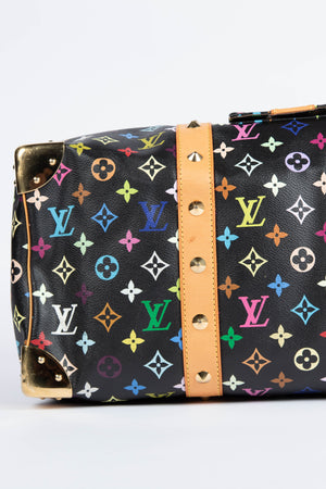 2000s Louis Vuitton x Takashi Murakami Black Multicolour Keepall 45cm