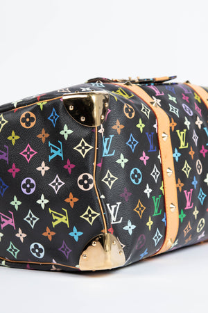 2000s Louis Vuitton x Takashi Murakami Black Multicolour Keepall 45cm