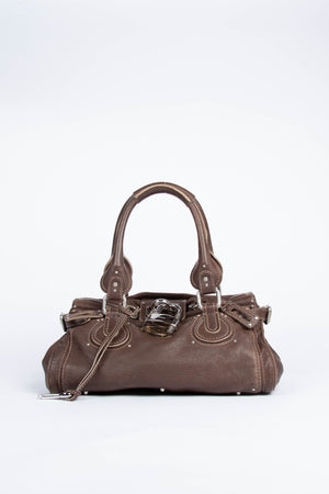 2000s Chloe Brown Leather Paddington Shoulder Bag