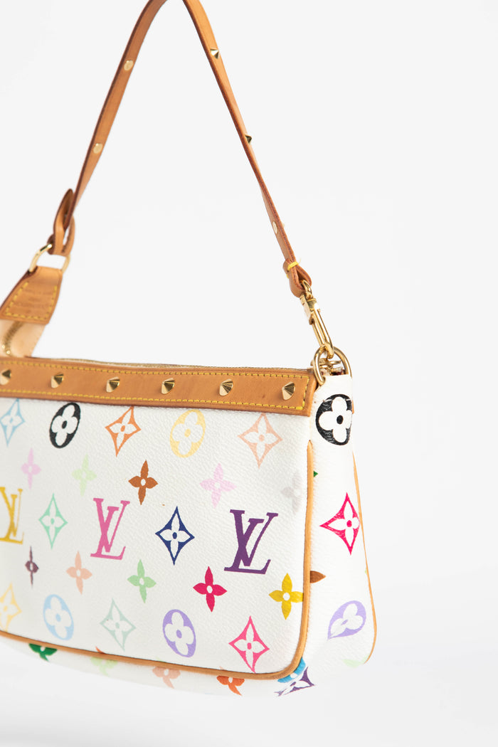 Louis Vuitton x Takashi Murakami Monogram Multicolore Pochette Accessoires  - White Shoulder Bags, Handbags - LOU777993
