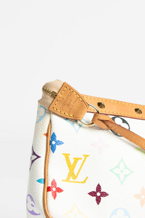 Louis Vuitton, Bags, Authentic Rare Louis Vuitton Monogram Multicolore  Pochette Accessories White