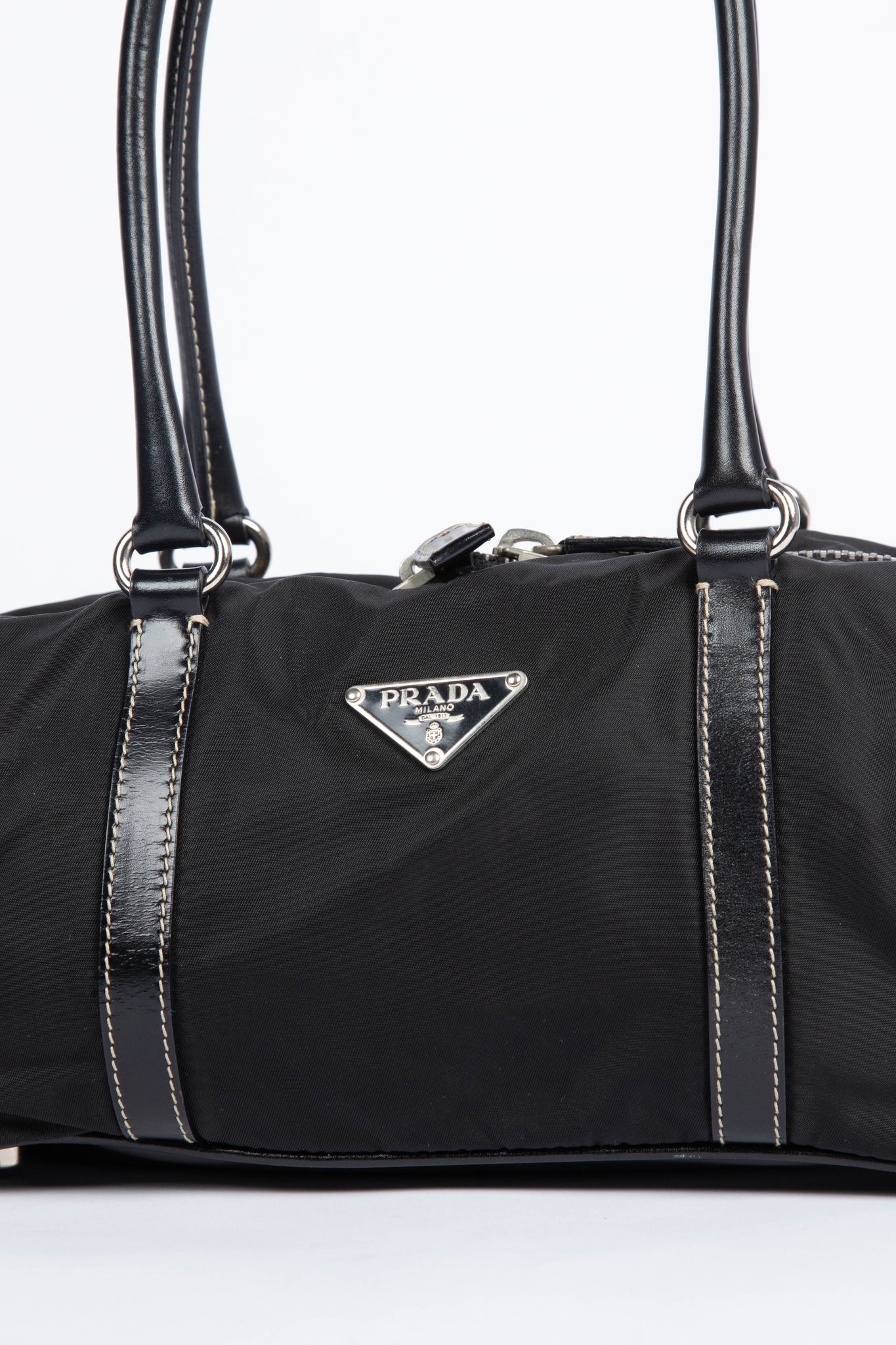 Vintage Prada Black Nylon Shoulder Bag