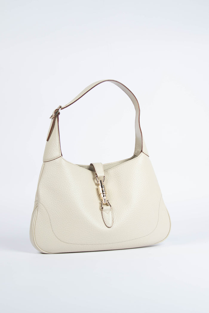 Vintage Gucci Cream Grained Leather Jackie Bag